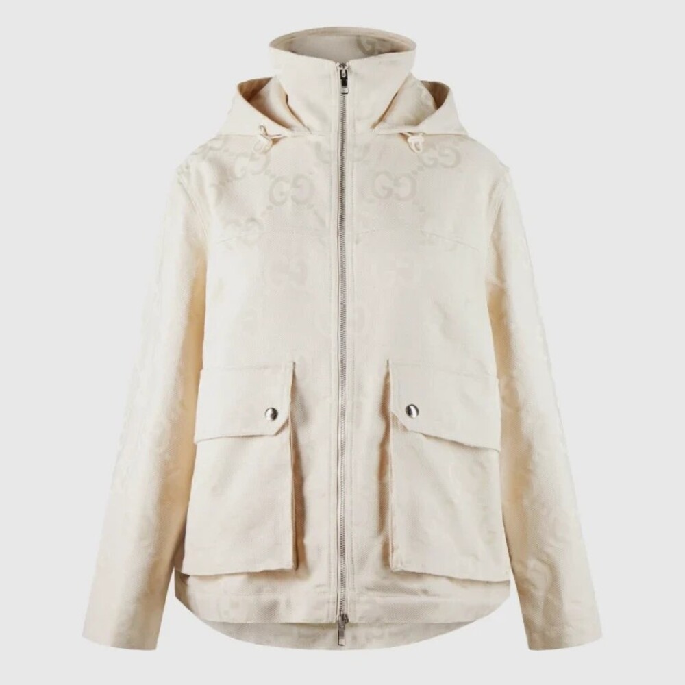 3333 - Gucci Jumbo GG Ivory Jacket - Size 42 - NWT